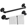 Industrial Pipe Towel Rack Towel Bar 21 Inch 2 Pack, Heavy Duty Wall Mounted Rustic Farmhouse Bath Towel Holder for Bath Bathroom Kitchen