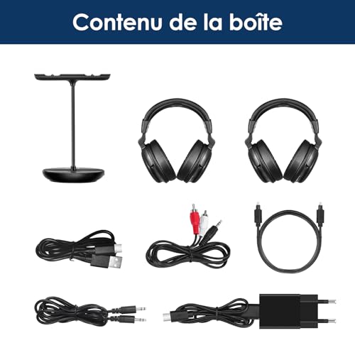 SIMOLIO Double Casque TV sans Fil pour Television, Bluetooth pour Séniors – vue 9
