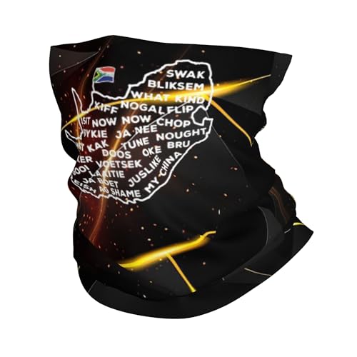 LKESMEOGP South African Flag Africa Map Neck Gaiter Face Mask Balaclava Protection Breathable Scarf Face Cover For Men Women