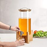 Material: Unser Wasserspender wurde aus bleifreiem Borosilikatglas hergestellt und hält Temperaturen von 0 300 bis 300 ℉ stand. Er eignet sich perfekt zum Zubereiten und Servieren von kalten oder heißen Getränken, Wasser, Eistee und Fruchtsäften. Die Dicke des Einmachglases beträgt 6,5 mm und ist widerstandsfähig gegen kleine Kratzer.