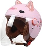 Casco for bambini 4-13 anni mezzo casco aperto, casco di sicurezza omologato ECE DOT for moto, scooter, quad(H)
