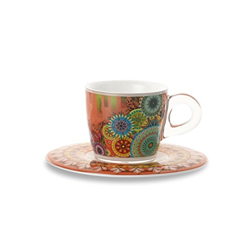 omada design Set 4 tazas de café con platillo, capacidad 6 cl, en plástico irrompible, apto para lavavajillas, línea… - Imagen 4