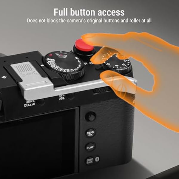 Zunate Thumb Up рукоятка для камеры из алюминиевого сплава для X100VI с креплением Hot-Shoe для надежного захвата и работы одной рукой SILVER