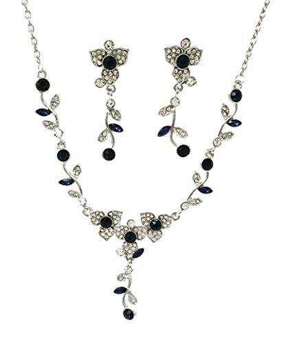 Preisvergleich Produktbild VN Trends Elegantes Brautschmuck-Set mit Halskette und Ohrringen, für Partys, Abendveranstaltungen