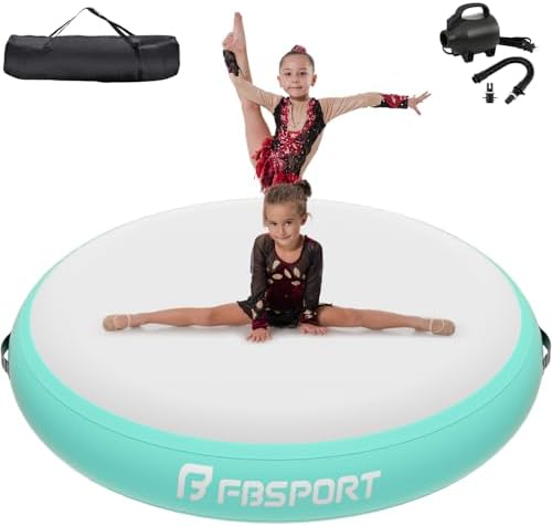FBSPORT Airspot Aufblasbare Airtrack Matte Turnmatte Air Barrel | 10/20/30cm Höhe, 70/100/140cm Durchmesser, Tumbling Matte für Turntraining, Sprungübungen, stoßdämpfend, mit Pumpe