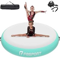 FBSPORT Airspot, 20CM Höhe Airtrack Matte, Durchmesser 100CM Aufblasbare Tumbling Matte, Trainingsmatte mit Pumpe, Aufblasbare Gymnastikmatte, Turnmatte