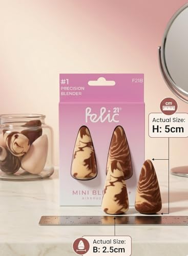 Image of Felic21 Mini Blender+ Makeup Sponge Set of 2 | Ultra-Soft Beauty Blender for Foundation, Concealer & Powder | Latex-Free Face Blending Sponge | Wet & Dry Use