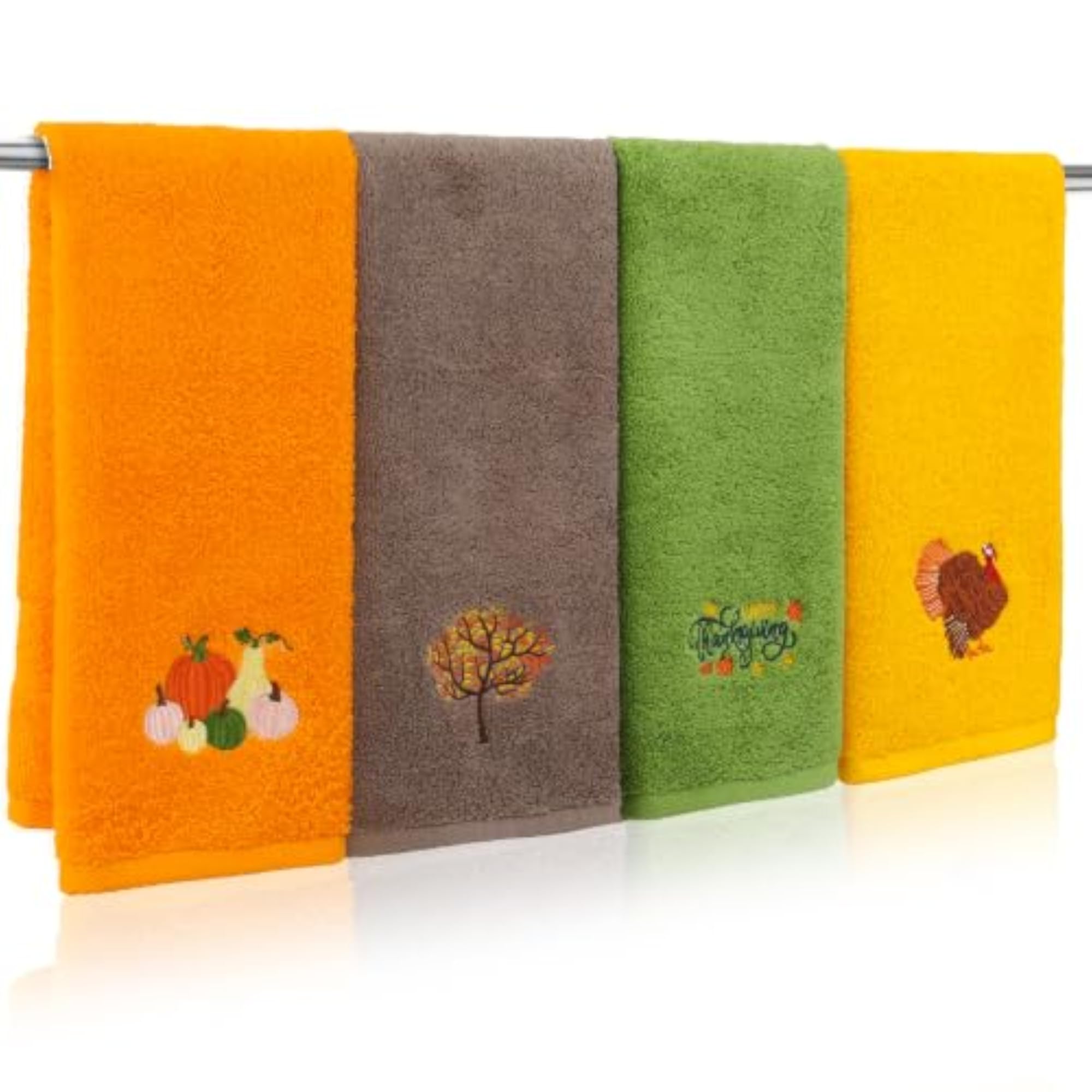 4 Pcs Thanksgiving Hand Towels for Bathroom, Fall