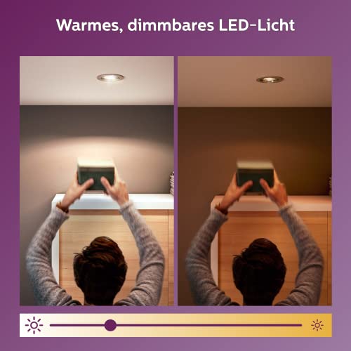 Philips LED Classic WarmGlow GU10 Lampe ersetzt 50W, 6-er Pack, warmweißes Licht 2200-2700 K, 345 lm, Reflektor, dimmbar – Bild 5