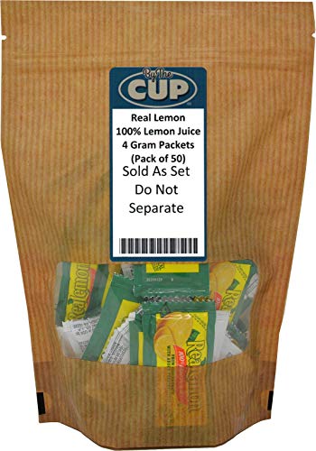 Real Lemon 100% Lemon Juice 4 Gram Packets (Pack of 50)