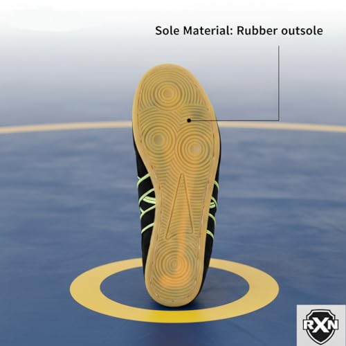 Image of RXN Men's Faux Leather Wrestling Shoes with Rubber Sole for Training