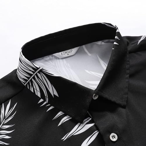 Image of Men's Hawaiian Shirt Tops Vintage Short Sleeve Button Down Beach Shirt Male Tropical Floral Summer Pullover Party Holiday