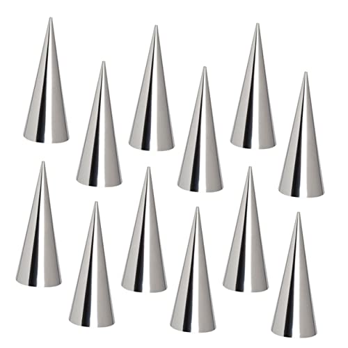 BRIGHTFUFU 20pcs Baking Supplies Mold Loaf Pans for Baking Bread Bread Mold Conical Shaped Croissant Mould Silver