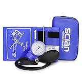 Scian Sphygmomanometer - Blood Pressure Cuff Manual with D-Ring Universal Cuff 10-16', Come with Carrying Bag for Nurse Doctor Senior Adult(Blue, Stethoscope Not Included)