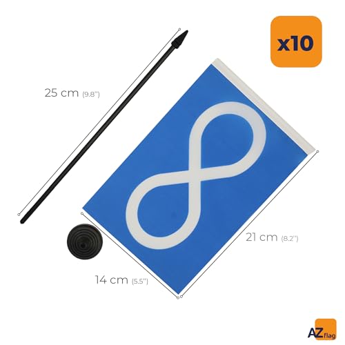 Drapeaux de table Métis de bureau en polyester de qualité supérieure - Ensemble de 10 AZ FLAG