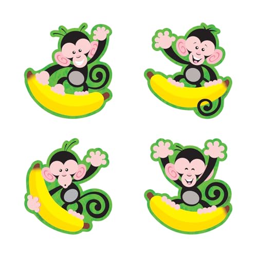 TREND Monkeys and Bananas Mini Accents Variety Pack, Classroom Bulletin Board Cut Outs, 3 Inches, 36 Count
