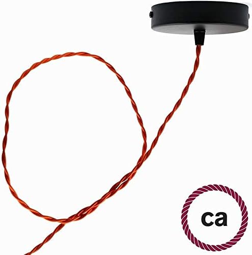 creative cables Orange Rayon Covered Twisted Electric Cable 2x18 AWG - TM15-12ft, 2 x 18 AWG
