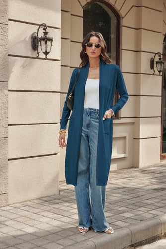 Image of GRACE KARIN Essential Solid Open Front Maxi Long Knitted Cardigan Sweater for Women