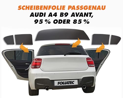 FOLIATEC ProShape Scheibentönungsfolie passgenaue 2D Tönungsfolie für Audi A4 B9 Avant, 85% Verdunkelung