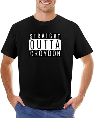 Straight Outta Croydon Greater London T-Shirt t Shirt Man Kawaii Clothes Clothes for Men Black M