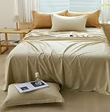 Queen Size Oxford Style Pillow Shams, Set of 2, 100% Natural Cotton, Breathable, Silky, Skin Friendl