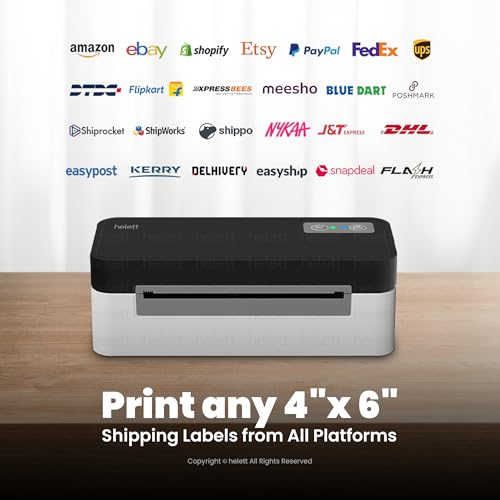 Image of Helett H30C Lite USB Direct Thermal 4x6 Shipping Label Printer(Barcode)Adjustable Label Size|203DPI Resolution|152mm /s Printing Speed Compatible with Windows,Mac,Linux Chrome OS|White(1Year Warranty)