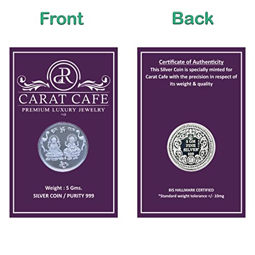 Image of 999 Purity BIS Hallmarked and Certified Pure Silver 5 gm Coin Card Pack