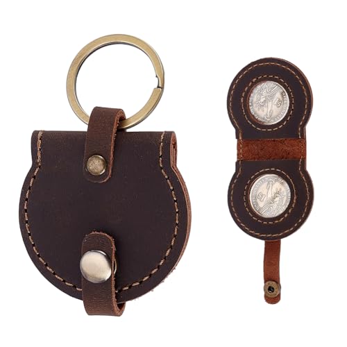 Monedero doble de cuero PLIGREAT para monedas AA miniatura 1