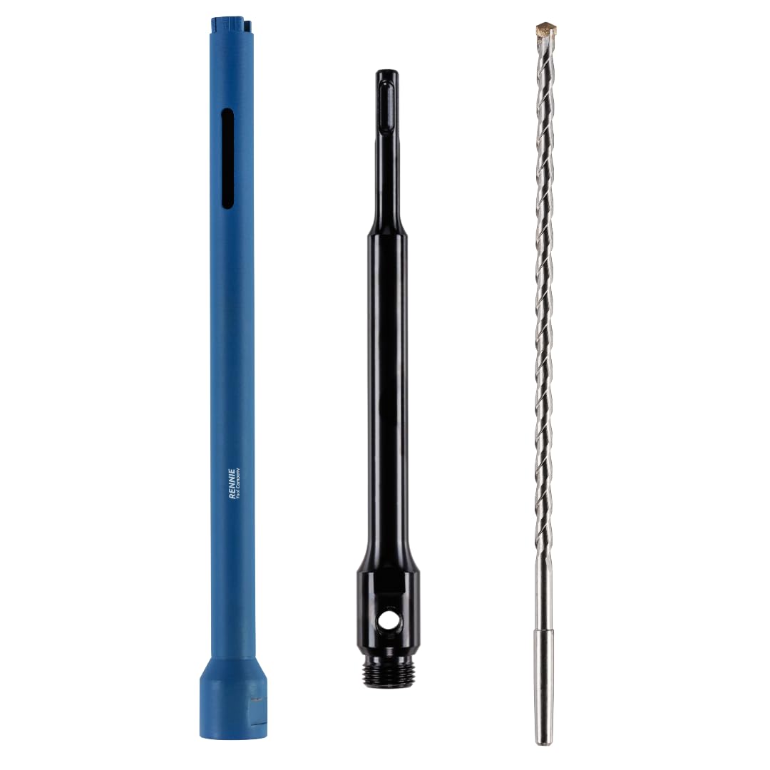 28mm x 300mm Long Diamond Core Drill Bit Set With SDS Adapter Centre Drill