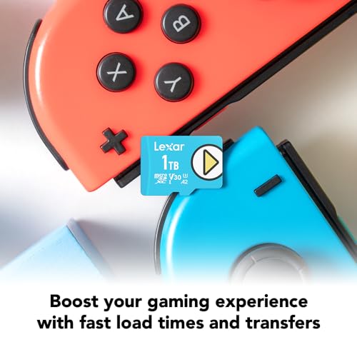 Image of Lexar 1TB Play Blue Micro SD Card, UHS-I, C10, U3, V30, A2, 4K, Up to 160MB /s microSDXC Memory Card, Expanded Storage for Nintendo-Switch 1, Gaming Devices, Smartphones, Tablets (LMSPLBL001T-BNNNU)
