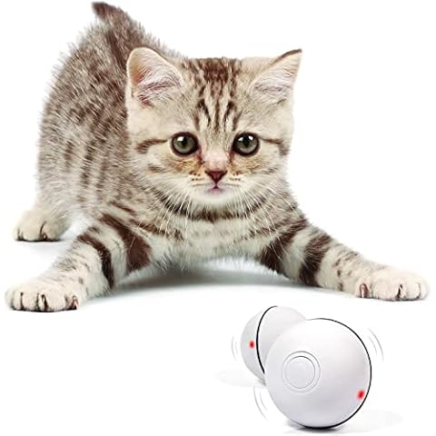 Smart Cat Ball Toy Interactive Cat Toys for Indoor Cats Adult Automatic 360° Rotating Kitten Toys with LED Light Stimulate Hunting Instinct - USB Rechargeable Cover