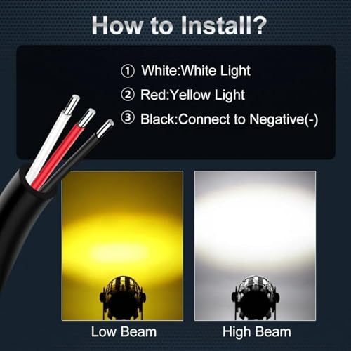 Image of Mini Driving Fog Light Lamp Projector lens Spotlight Led Motorcycle Headlight Two Colors Motorbike Lighting System (12V, 30W) for Bike, car, truck, van, tractor Pack of 1 White, Yellow