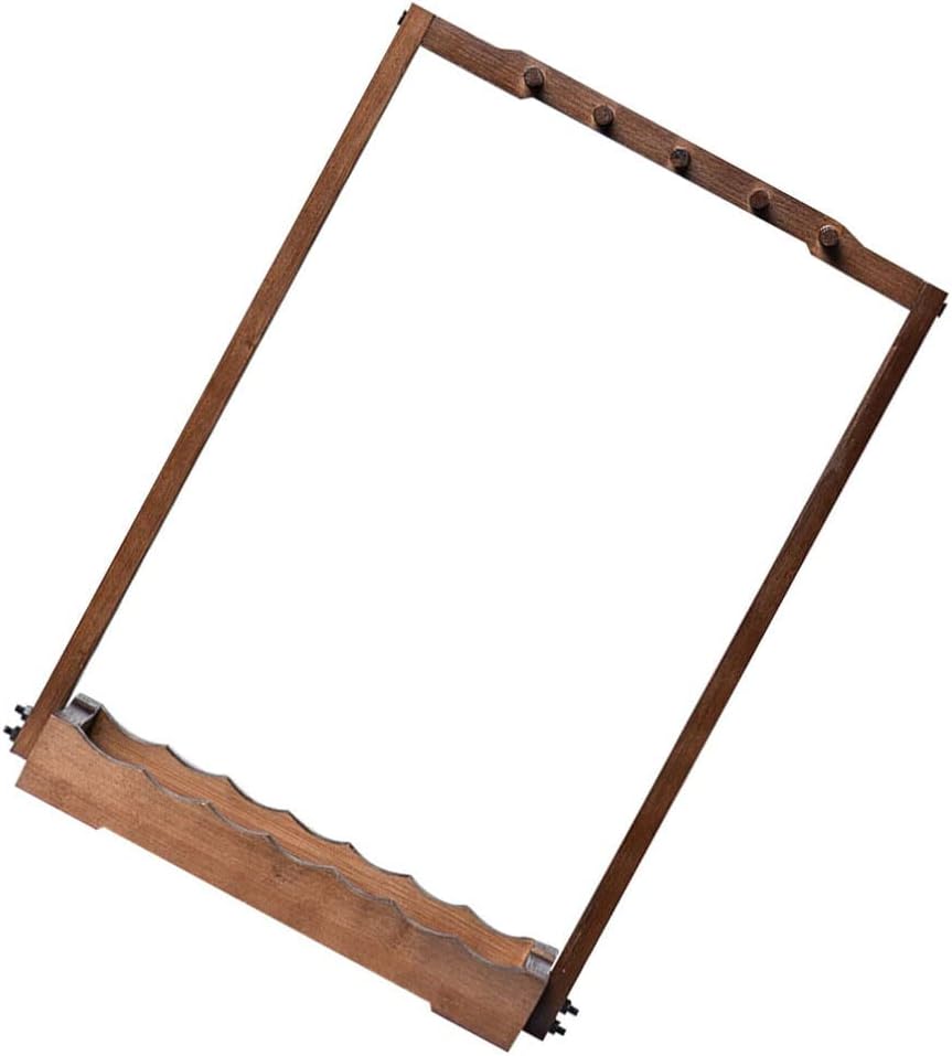 NUOBESTY Sumi Brush Hanger Calligraphy Brush Stand Carving Calligraphy Sumi Hanger Wooden Stand Shelf Chinese Holder for 10 Wooden Holder Rest