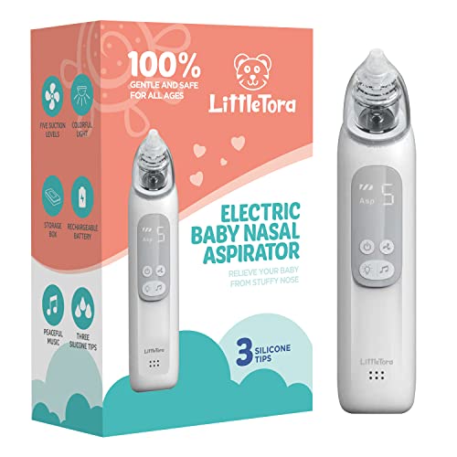 Baby Nasal Aspirator – Rechargeable Electric Nose Sucker Baby Nose Cleaner – Toddlers Booger Mucus Sucker – Baby Vac Nasal Aspirator – Infant Booger Suction Removal Device