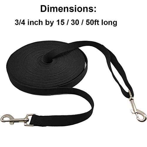 Btinesful Long Nylon Dog Leash For Dog/Puppy Obedience Recall Agility, 12Ft/20Ft/30Ft/50Ft Training Lead Thick Webbing Yard Outdoor Dog Leash (30 Feet, Black) #TOP6