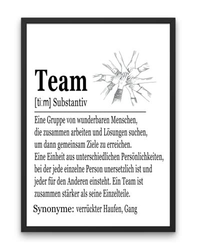 PURESIZE Team Geschenk Arbeit Poster Din A4 (ohne Rahmen), Kollegen Geschenke, Büro Deko Bild, Mitarbeiter Weihnachten, Abschiedsgeschenk Jobwechsel, dankeschön