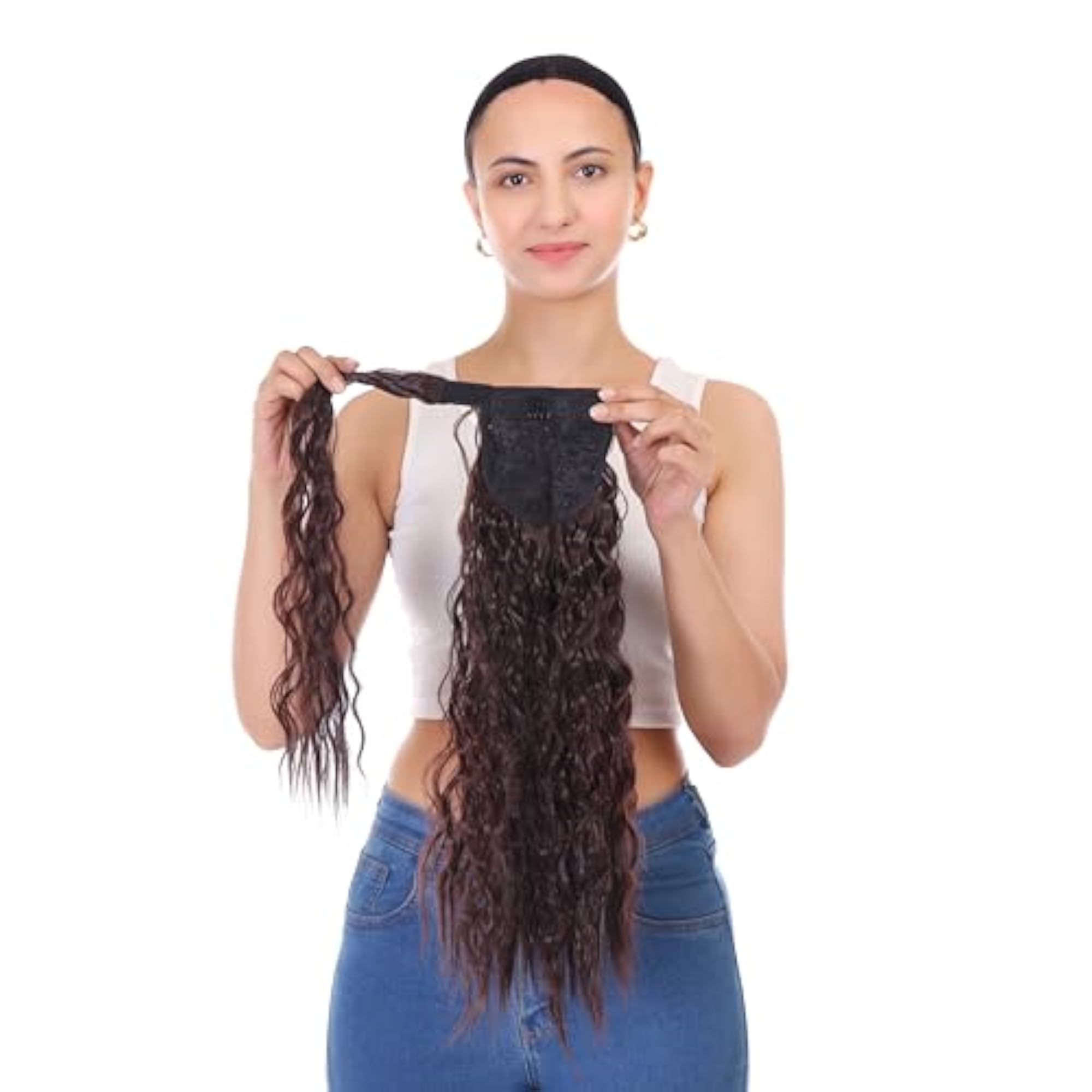 20-Inch Long Synthetic Hair Ponytail Extension with Velcro Tape