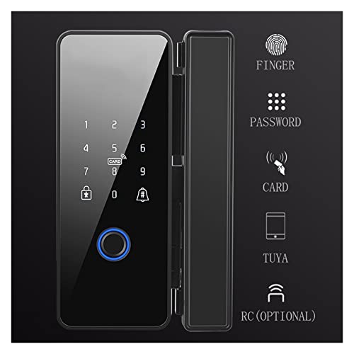 Compatível com Tuya APP Bloqueio de impressão digital Bluetooth Porta de vidro inteligente Fechadura