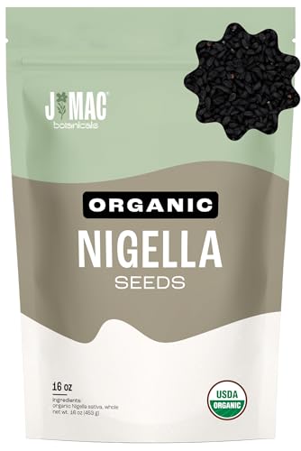 J Mac Botanicals, Organic Nigella Seeds (1 Pound), USDA Certified, black cumin seed, Nigella Sativa, Kalonji Seeds
