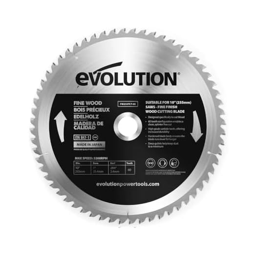 Evolution FW255TCT-60 Wood Cutting Blade