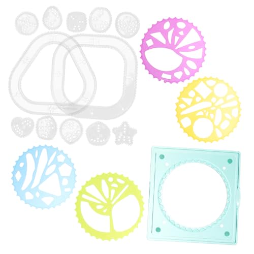 HYTROVE Juego De Plantillas De Pintura Multiusos Espirógrafo Reglas Decorativas y Plantillas Plásticas para Bricolaje y Manualidades
