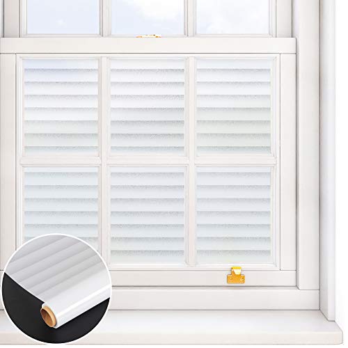 VEELIKE Vinilo Ventana Patrón de Rayas Vinilo Opaco Electrostaticos Vinilos Decorativos Vinilos Translucidos para Puertas de Cristal Ventanas 40cm x 300cm