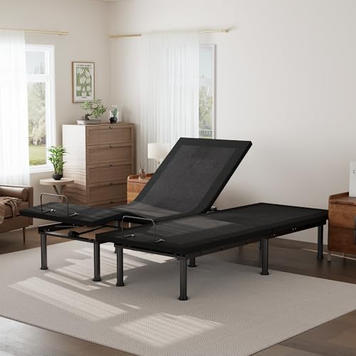 Image of Split King Adjustable Bed Base Frame, Electric Bed Base with Wireless Remote, Zero Gravity Bed, Head and Foot Incline, Anti-Snore,Easy Assembly