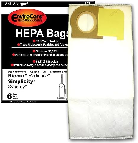 Generic Replacement Upright Bags Type X, Compatible with Riccar, SImplicity Synergy, Radiance Upright, 6 pack - Thumbnail 3