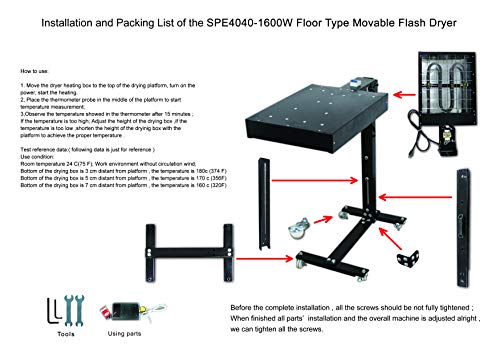 Intbuying 16" X 16" Flash Dryer Silk Screen Printing Equipment T-Shirt Curing 1600W #TOP6