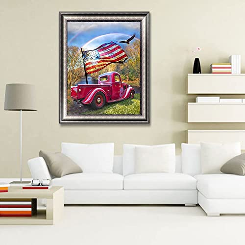 Diypainting DIYDECOR001 Diy 5D Diamond Painting By Number Kits For Adults And Kids Red Truck 16X20 Painting Cross Stitch thumb #2