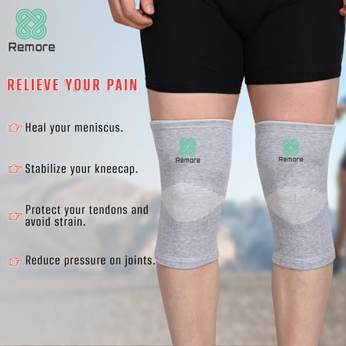Image of Bamboo Knee Compression Sleeve for Men and Women Bamboo Knee Brace for Men and Women Knee Pain, Gym, Running, Basketball, Meniscus Tear, Sports, Joint Pain Relief, Injury Recovery (64-70cm