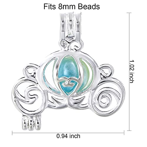 Vie Jeune 10Pcs Silver Carriage Pearl Cage Locket Pendants, Essential Oil Diffuser Diy Necklace Bracelet Jewelry Making Craft, Bulk Beads Aromatherapy Diffuser Charms Gifts For Women Girls (Carriage) #TOP1