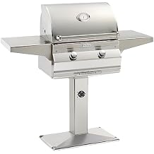 Fire Magic Choice 24-Inch Propane Grill on Bolt Down Post, 304 Stainless Steel BBQ Grill with Analog Thermometer for Outdoor Kitchen, 46,000 BTU, 432 Sq. In. C430s-RT1N-P6