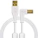 Chroma Cables: Audio Optimized USB-A to USB-B Right-Angle Cable (White)